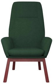 Cadeira de descanso com banco p/ pés tecido verde-escuro