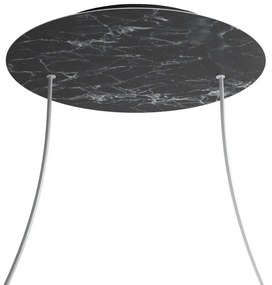 Florão Rose-One XXL com 2 furos centrais e 4 laterais 400 mm - Mármore Marquina / Preto