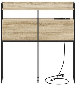 Cabeceira de armazenamento com prateleira Carvalho sonoma 80 cm