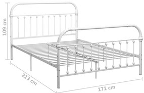 Estrutura de cama 160x200 cm metal branco