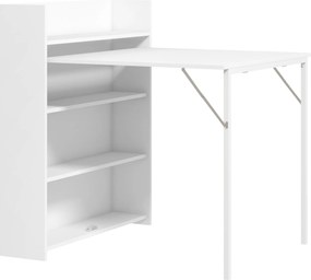 Mesa Dobrável de Jantar Mesa de Cozinha com Folha Abatível 4 Compartimentos (CADEIRAS NÃO INCLUIDAS) Até 3 Pessoas 78,5x91x93 cm Branco