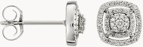 Brincos de ouro branco com diamantes Square Richesse