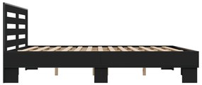 Estrutura de cama 180x200 cm derivados de madeira/metal preto