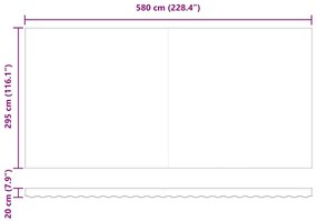 Toldo Manual Retrátil com LED Preto 600x300 cm