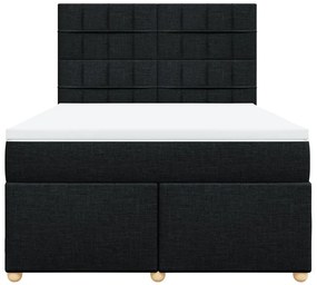 Cama com molas/colchão 140x200 cm tecido preto