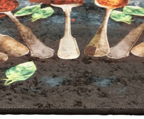 Tapete de cozinha lavável antiderrapante 60x180 cm multicor
