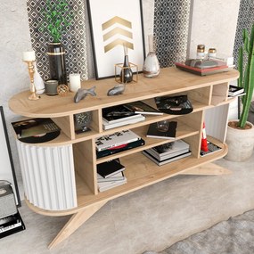 Aparador Stor – Carvalho/Branco – 150x43x75 cm