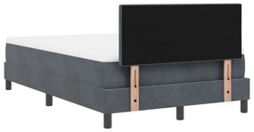 Cama Box com Colchão vidaXL Cinza Escuro 120x200 cm Veludo
