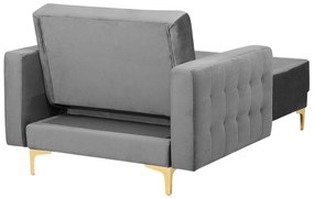 Sofá chaise-longue reclinável em veludo cinzento claro ABERDEEN Beliani
