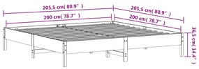 Estrutura de cama 200x200 cm madeira de pinho maciça branco