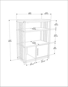 Estante Letos – Verde e Preto – 60 cm x 80 cm x 29,6 cm