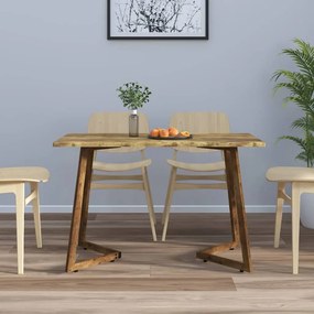 vidaXL Mesa de jantar 120x60x74 cm MDF e ferro castanho-escuro