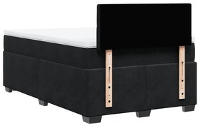 Cama boxspring com colchão 120x190 cm veludo preto