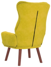 Poltrona Relaxante Veludo Amarelo