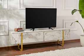 Móvel TV Serenity – Mármore Freesia Dourado – 180 cm x 50 cm x 29,5 cm