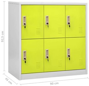 Cacifos 2 pcs 90x45x92,5 cm aço cinzento-claro e verde