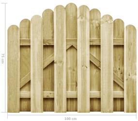Portão de jardim 100x75 cm pinho impregnado