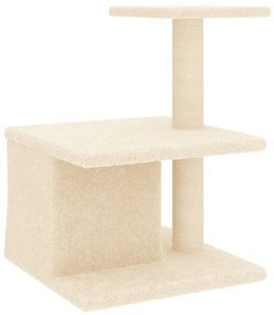 Árvore para gatos c/ postes arranhadores sisal 48 cm cor creme