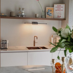 Candeeiro de parede moderno preto 62 cm com LED IP44 - Jerre