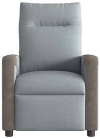 Poltrona de massagens reclinável tecido cinzento-claro