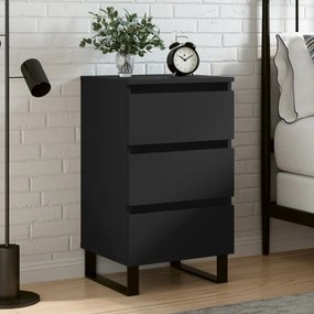 vidaXL Mesa de cabeceira 40x35x69 cm derivados de madeira preto
