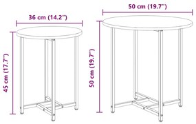 Mesa de Apoio vidaXL 2 pcs Madeira de Carvalho Sonoma e Metal