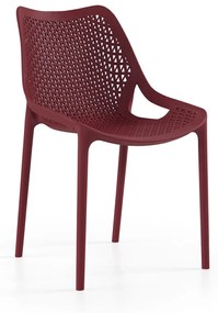 Cadeira Oxy s/ Braço Bordeaux - conjunto com 4 unidades