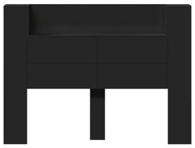 Armário de cabeceira com luzes LED 140x16,5x103,5 cm preto