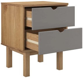 Mesa de cabeceira OTTA 45x39x57 cm pinho maciço castanho/cinza