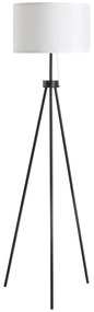 HOMCOM Candeeiro de Pé Moderno Candeeiro de Pé para Sala de Estar com Ecrã Redondo Tripé e Suporte para Lâmpada E27 Ø37x152 cm Branco e Preto