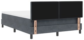 Cama Box com Colchão vidaXL Cinza Escuro 140x200 cm Veludo