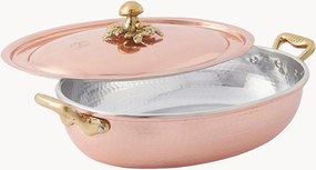 Caçarola oval em cobre com tampa Classic