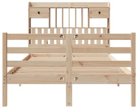 Cama com estante sem colchão 135x190 cm pinho maciço
