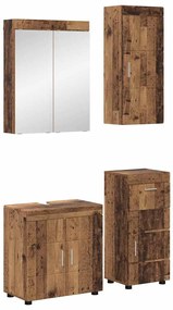 vidaXL Conjunto de Móveis para Banheiro com porta TULUM Madeira antiga