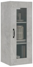 Armário de parede suspenso 34,5x34x90 cm cinzento cimento