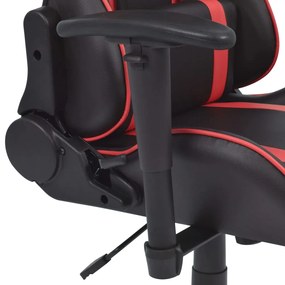 Cadeira escritório reclin. estilo corrida c/ apoio pés vermelho