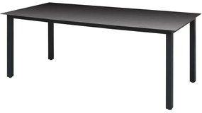 9 pcs conjunto de jantar p/ jardim c/ almofadões vime PE preto