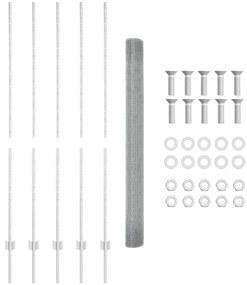Conjunto de Cerca de Jardim Conjunto de 2 Aço galvanizado
