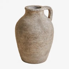 Jarra De Terracota Com Alça Agnon Castanho-pedra - Sklum