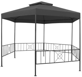 Gazebo de jardim 323x275x265 cm antracite