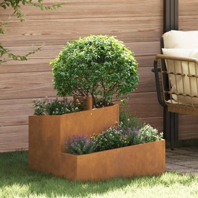vidaXL Vaso de Jardim Castanho 60 x 60 x 50 cm Aço Corten