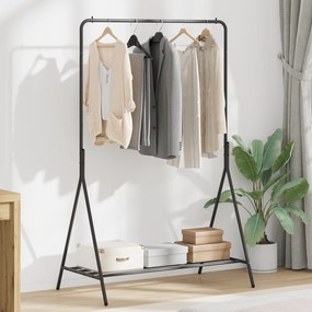 vidaXL Suporte para Roupas Preto Metal Médio Armazenamento