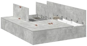 Estrutura de Cama para Armazenamento vidaXL Cinza Betão 150x200 cm