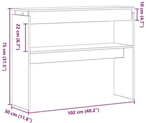 Mesa de Consola vidaXL em Madeira de Carvalho Preta 80x30x102 cm