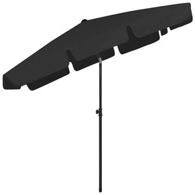 Guarda-sol de praia 200x125 cm preto