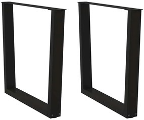 Mesa de jantar pernas 2 pcs forma de V 90x(72-73,3)cm aço preto