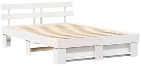 Estrutura da Cama com cabeceira Branco 140 x 200 cm