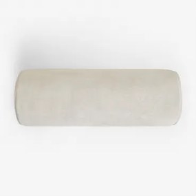 Cilindro Almofada 20x60 Cm Em Veludo Lesoto Veludo Branco Gardenia - Sklum