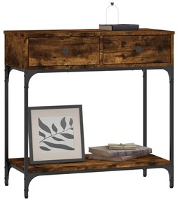 Mesa consola 75x34,5x75 cm derivados de madeira carvalho fumado