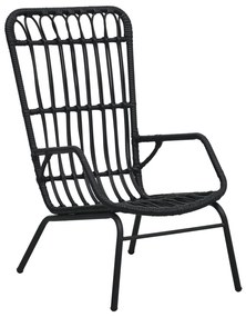 vidaXL Cadeira de jardim vime PE preto